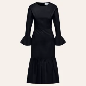 EHE Apparel Audrey ruffled Dress - Black