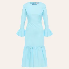 EHE Apparel Audrey ruffled Dress - Blue