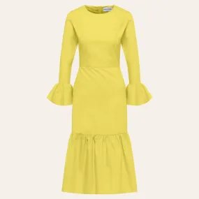 EHE Apparel Audrey ruffled Dress - Yellow