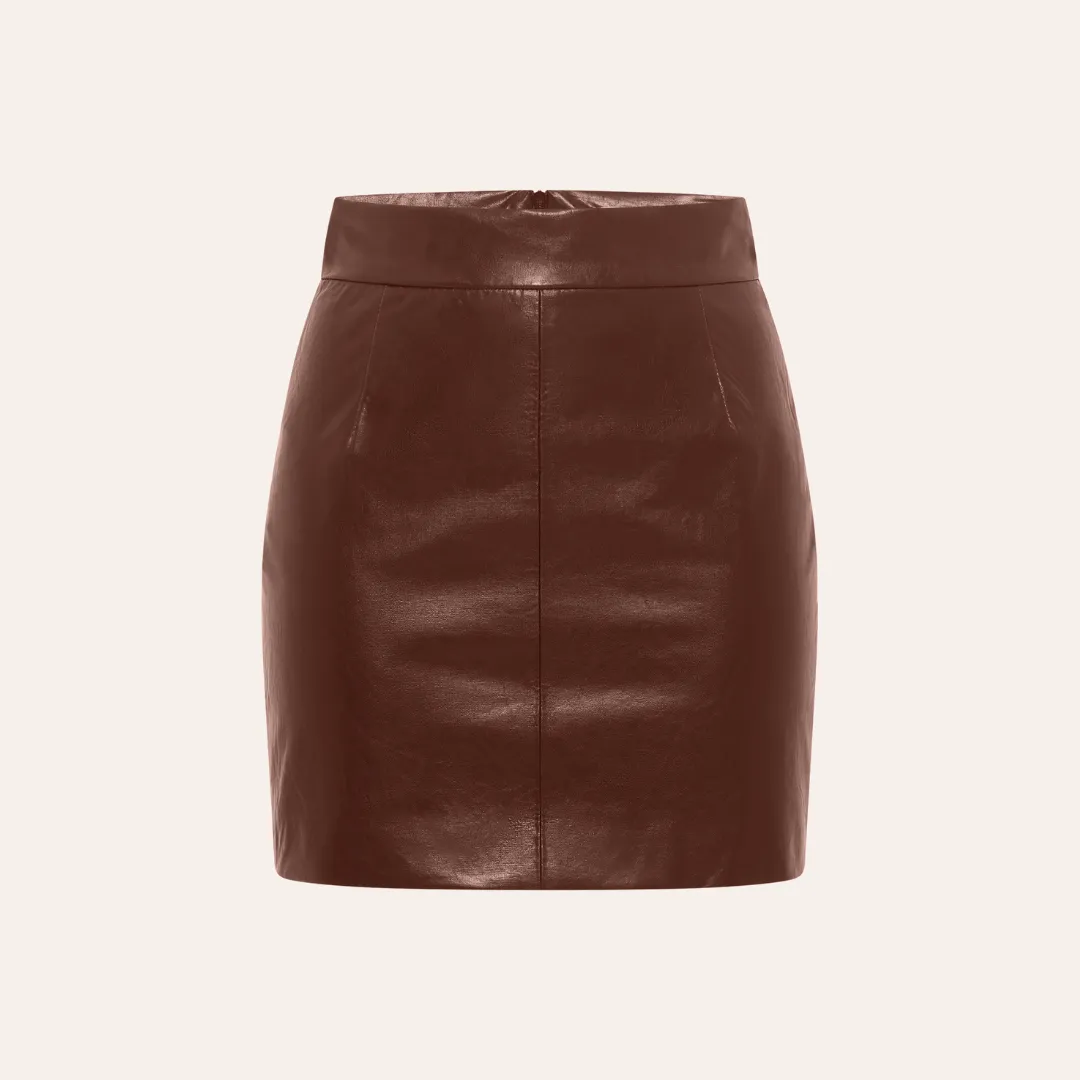 EHE Apparel Ruby Mini Skirt - Brown