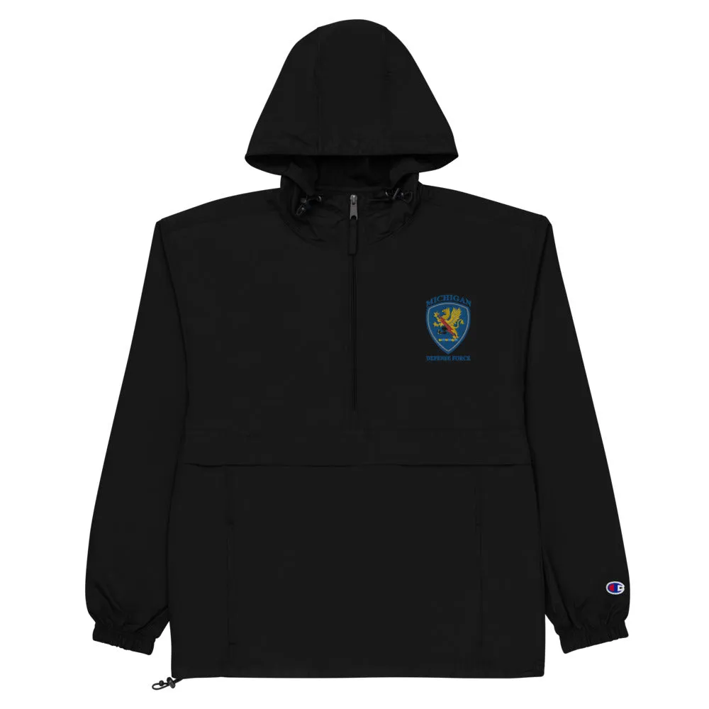 Embroidered Unisex Champion Packable Jacket - Michigan Defense Force