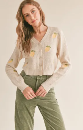 Esme Embroidered Lemon Cardi