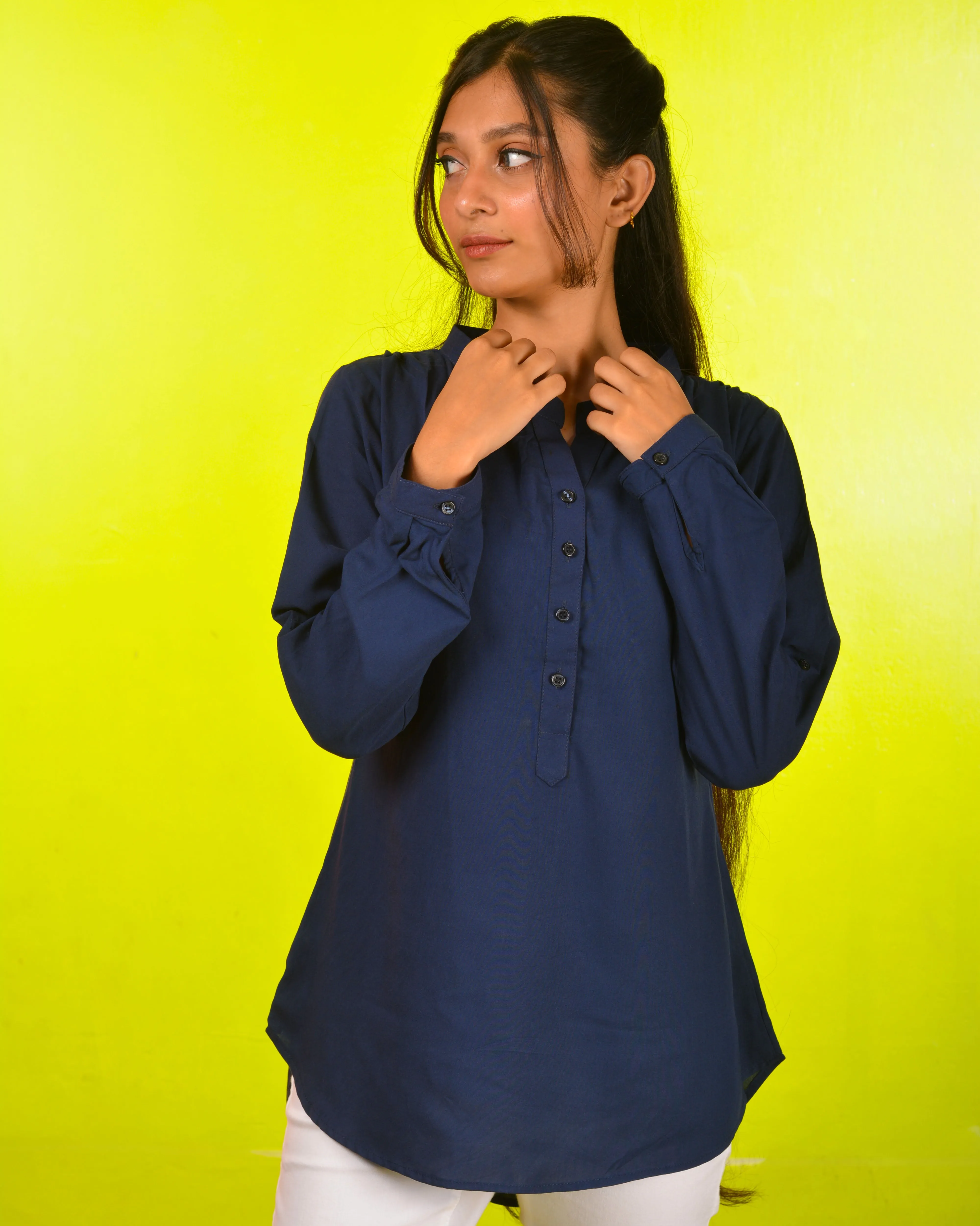 Esprit Full Sleeve Blouse-Nevy Blue