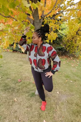 EZYAH African Print Reversible Women's Bomber Jacket