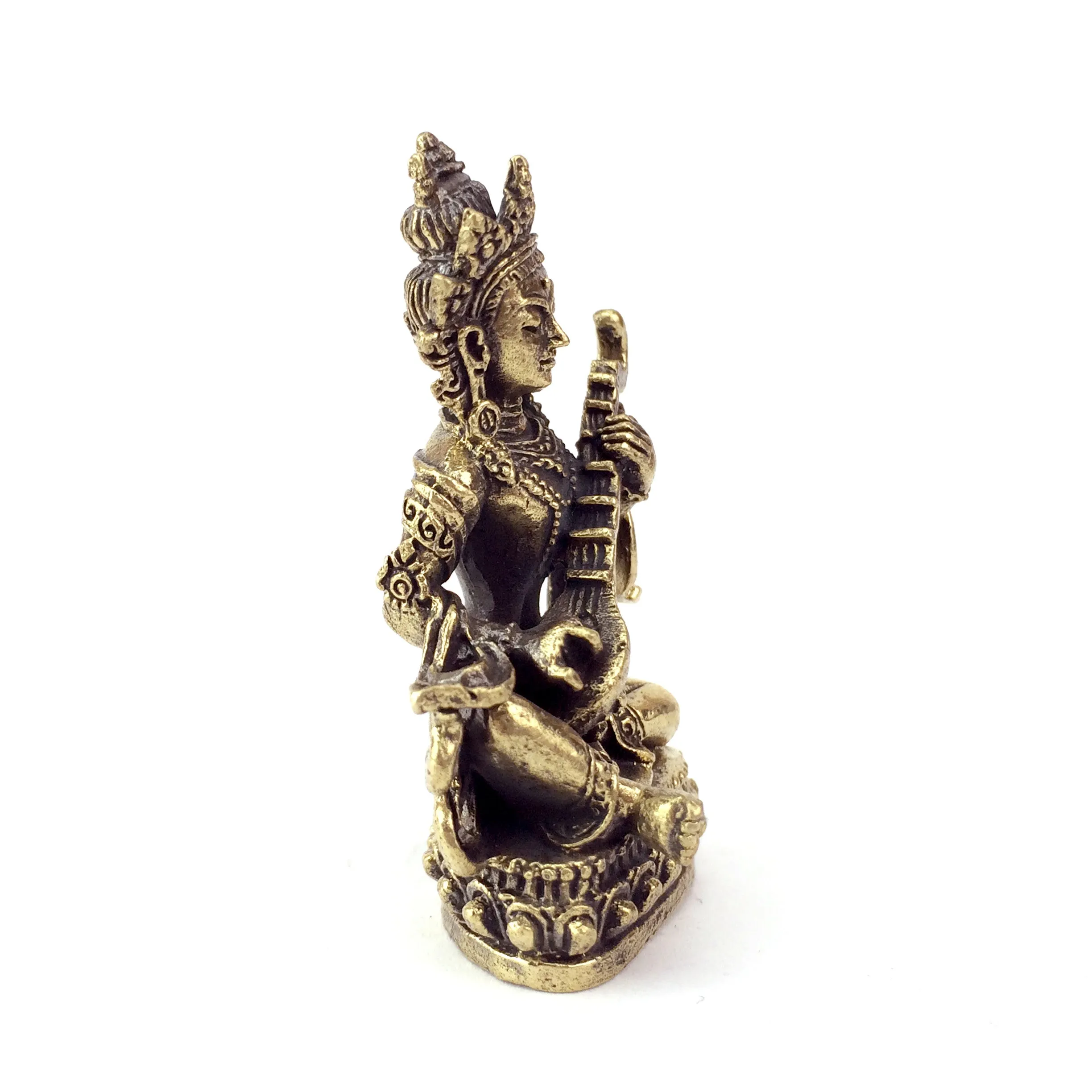 Fair Trade Nepalese Brass Saraswati Statuette