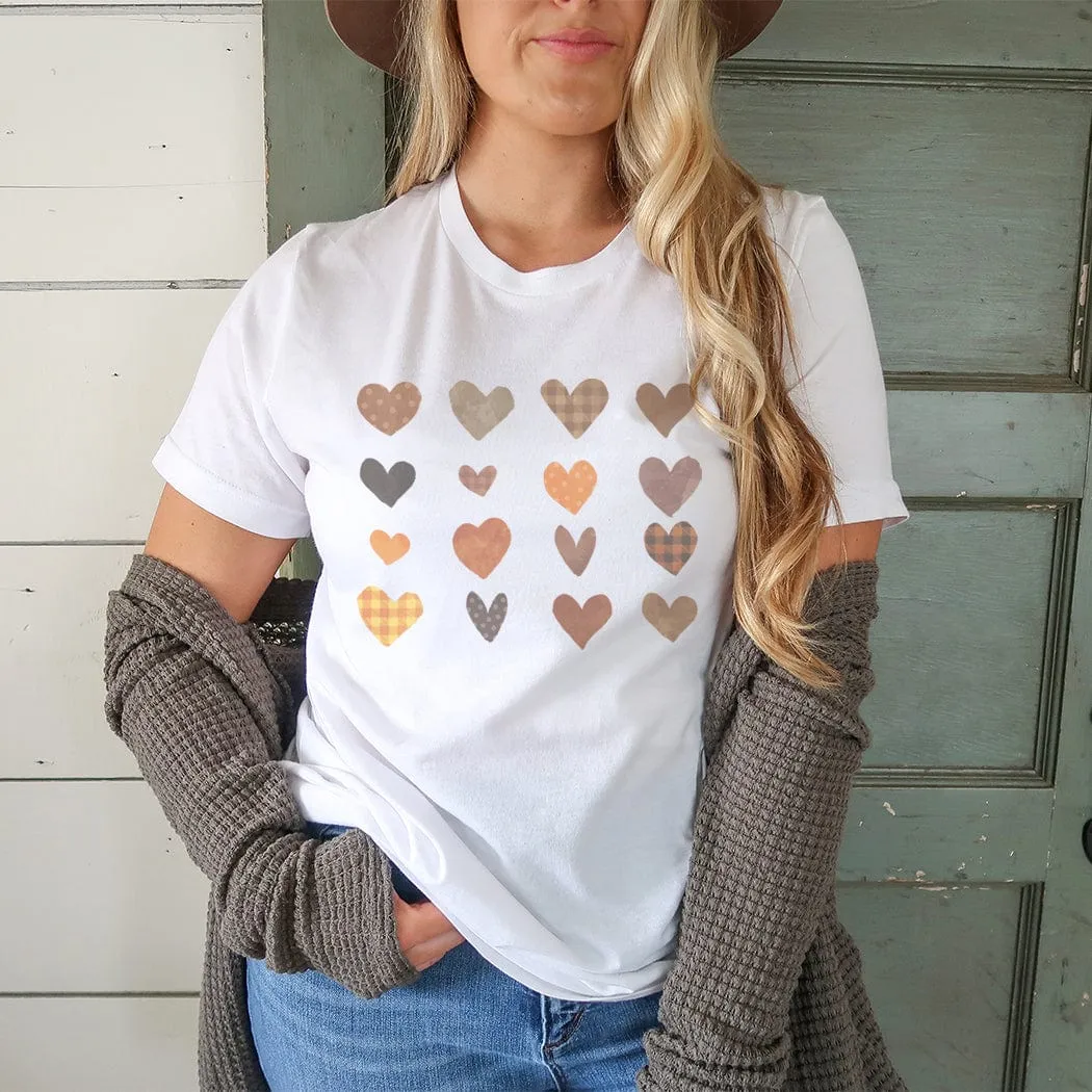 Fall Hearts Graphic T-Shirt - FA101