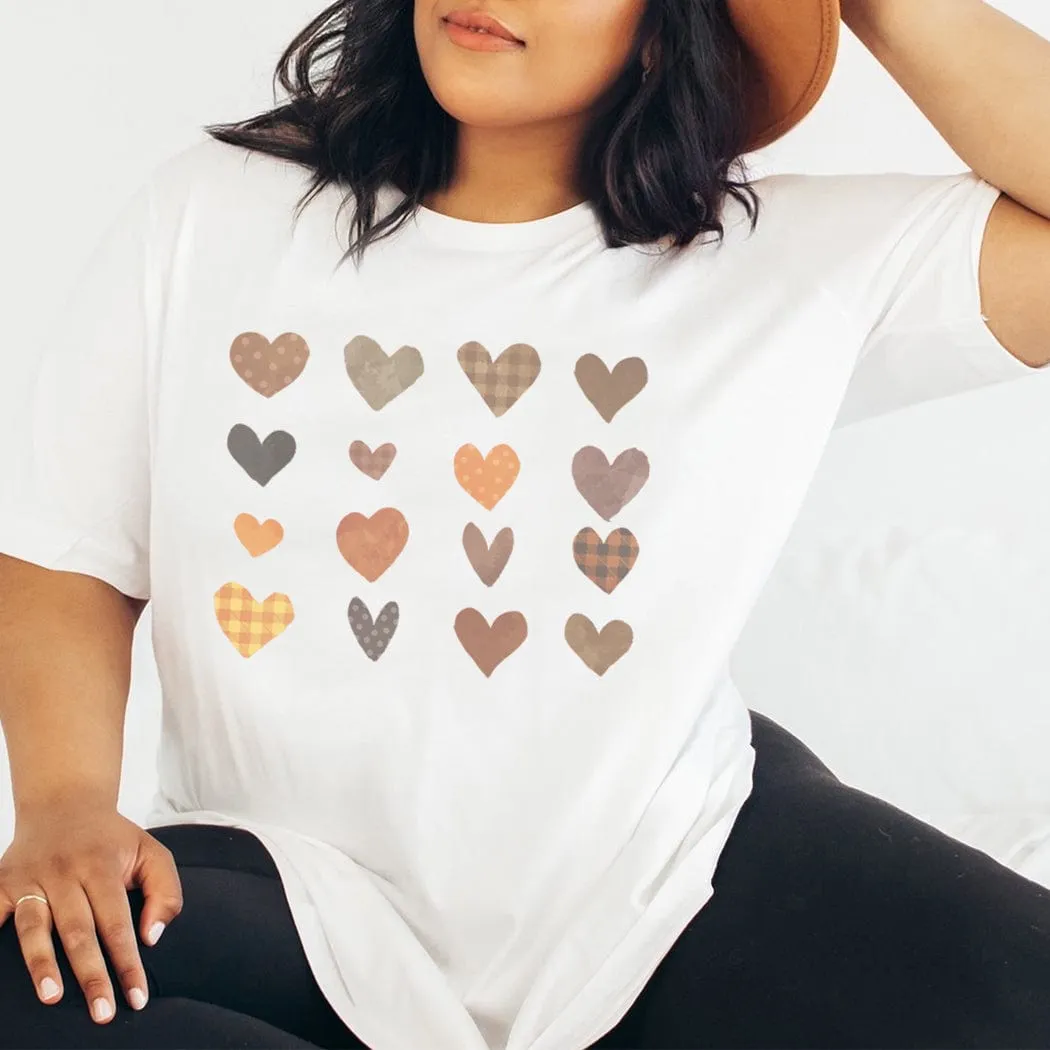 Fall Hearts Graphic T-Shirt - FA101