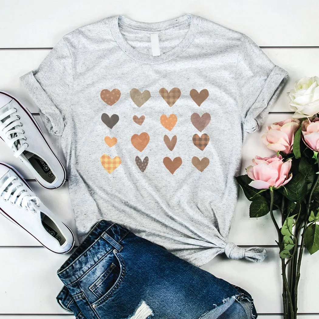 Fall Hearts Graphic T-Shirt - FA101