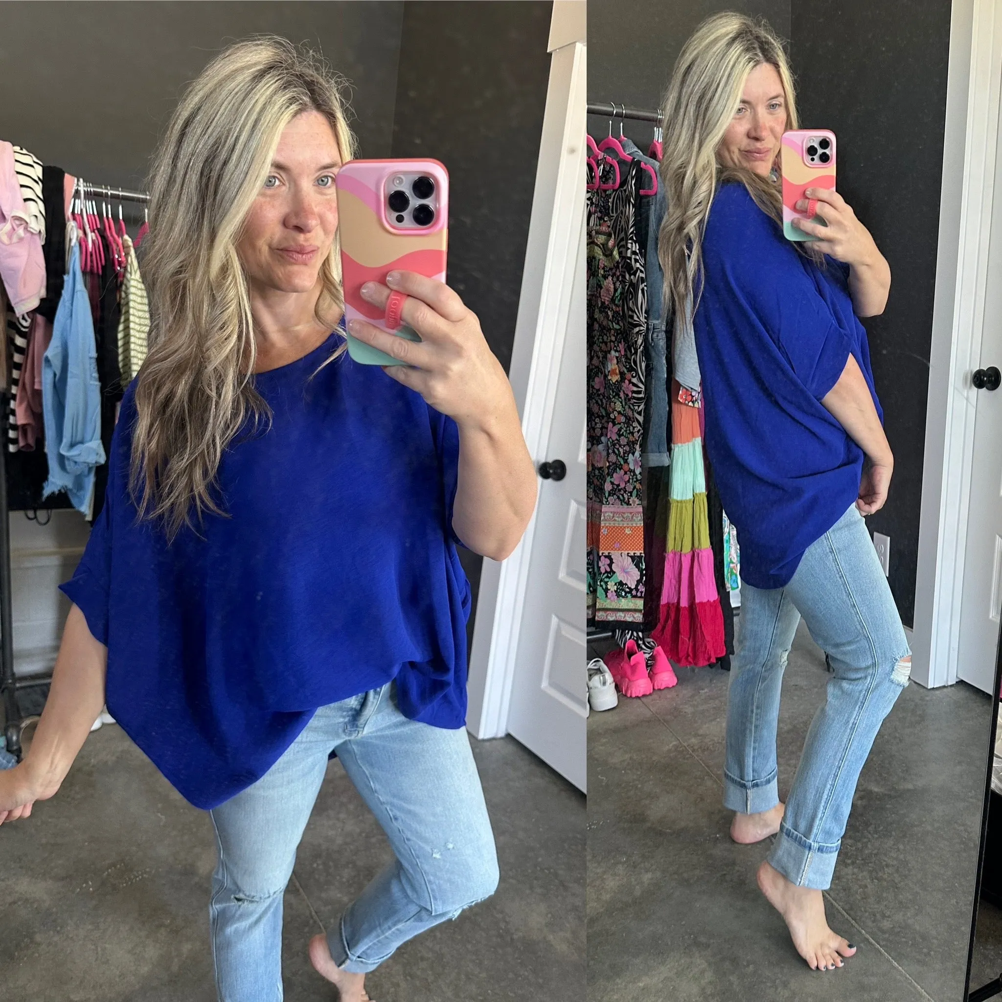 Feels Like Me Dolman Sleeve Top in Royal Blue