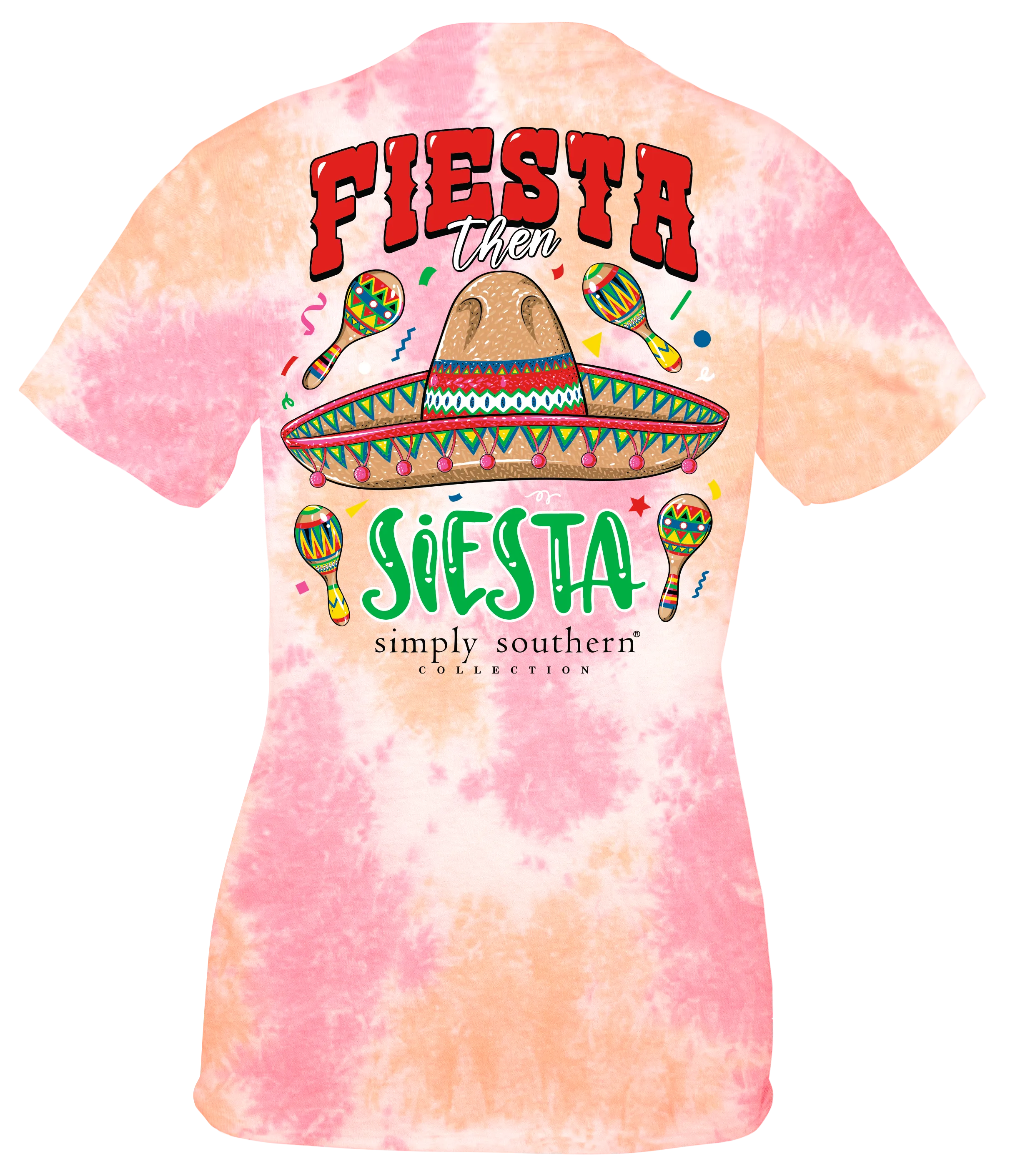 'Fiesta Then Siesta' Short Sleeve Tie Dye Tee by Simply Southern