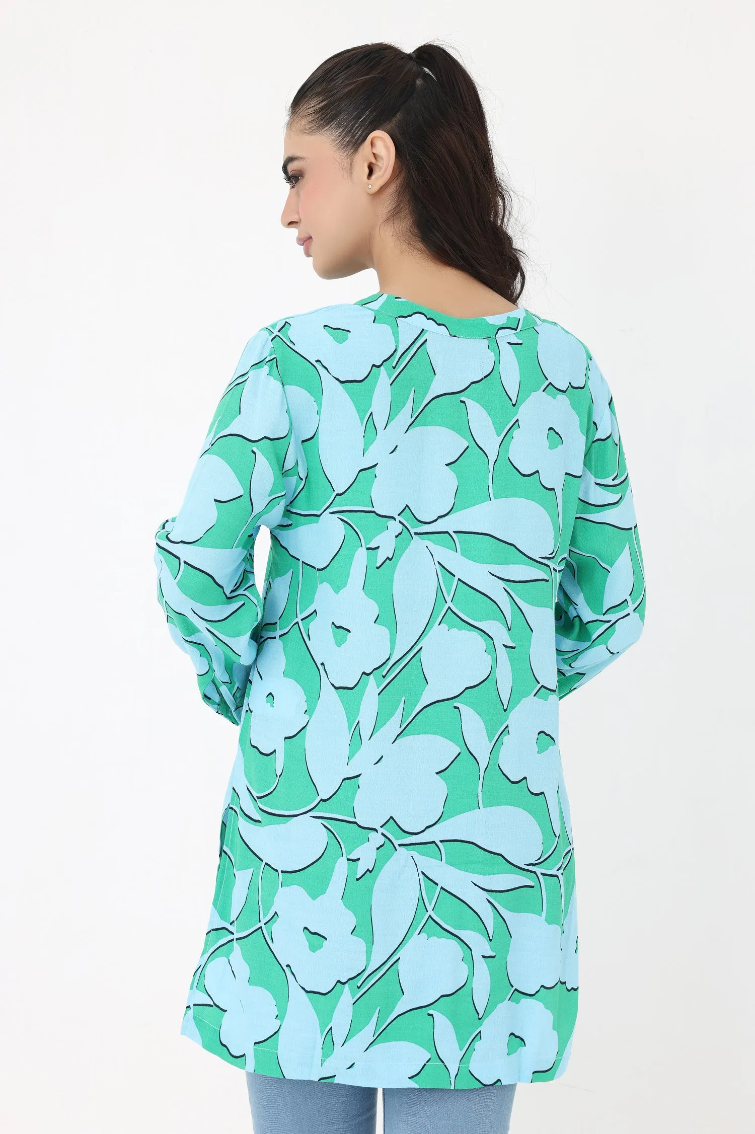 FLORAL BLOOM SHIRT-GREEN