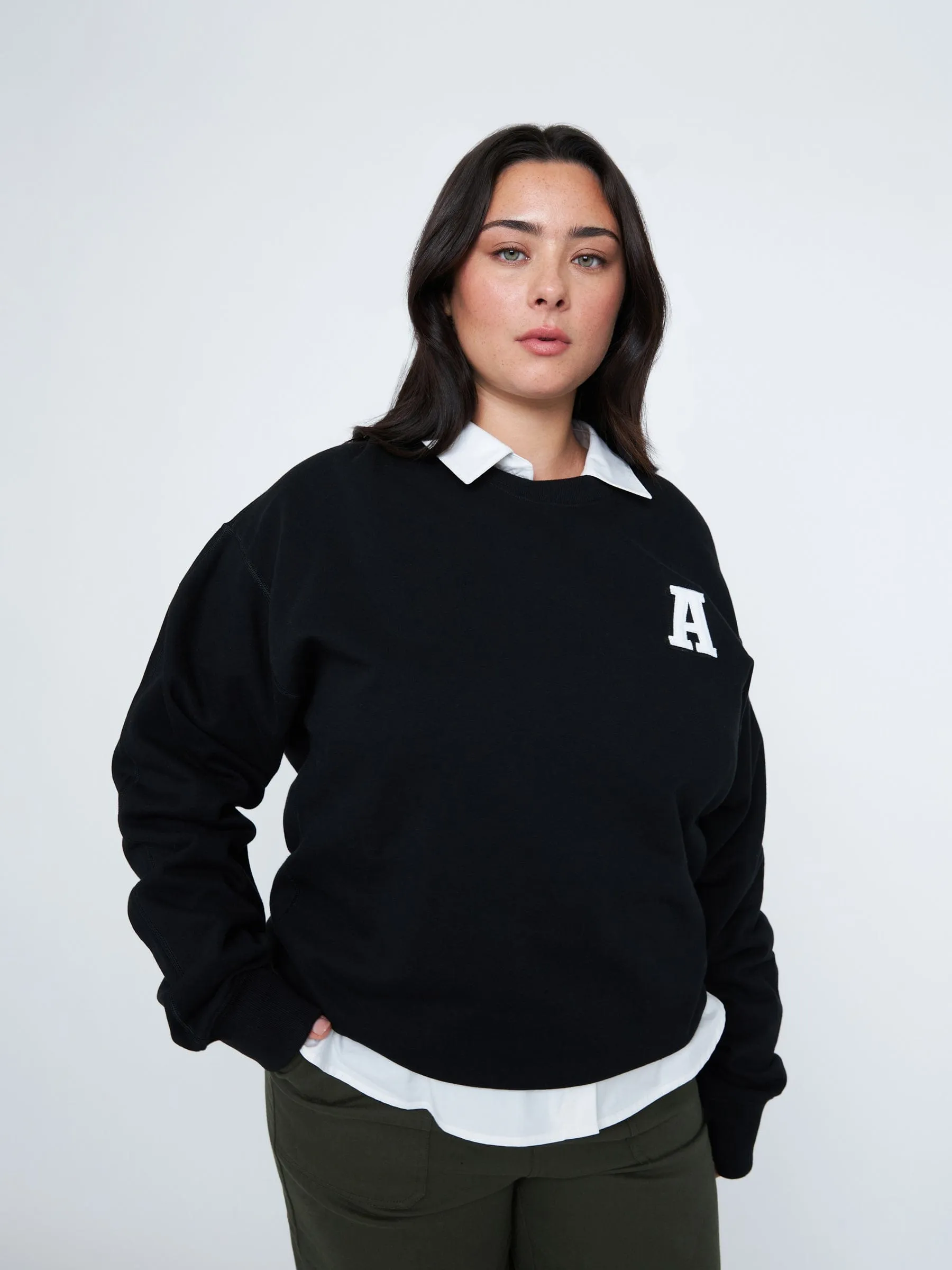 French Terry Applique Logo Pullover