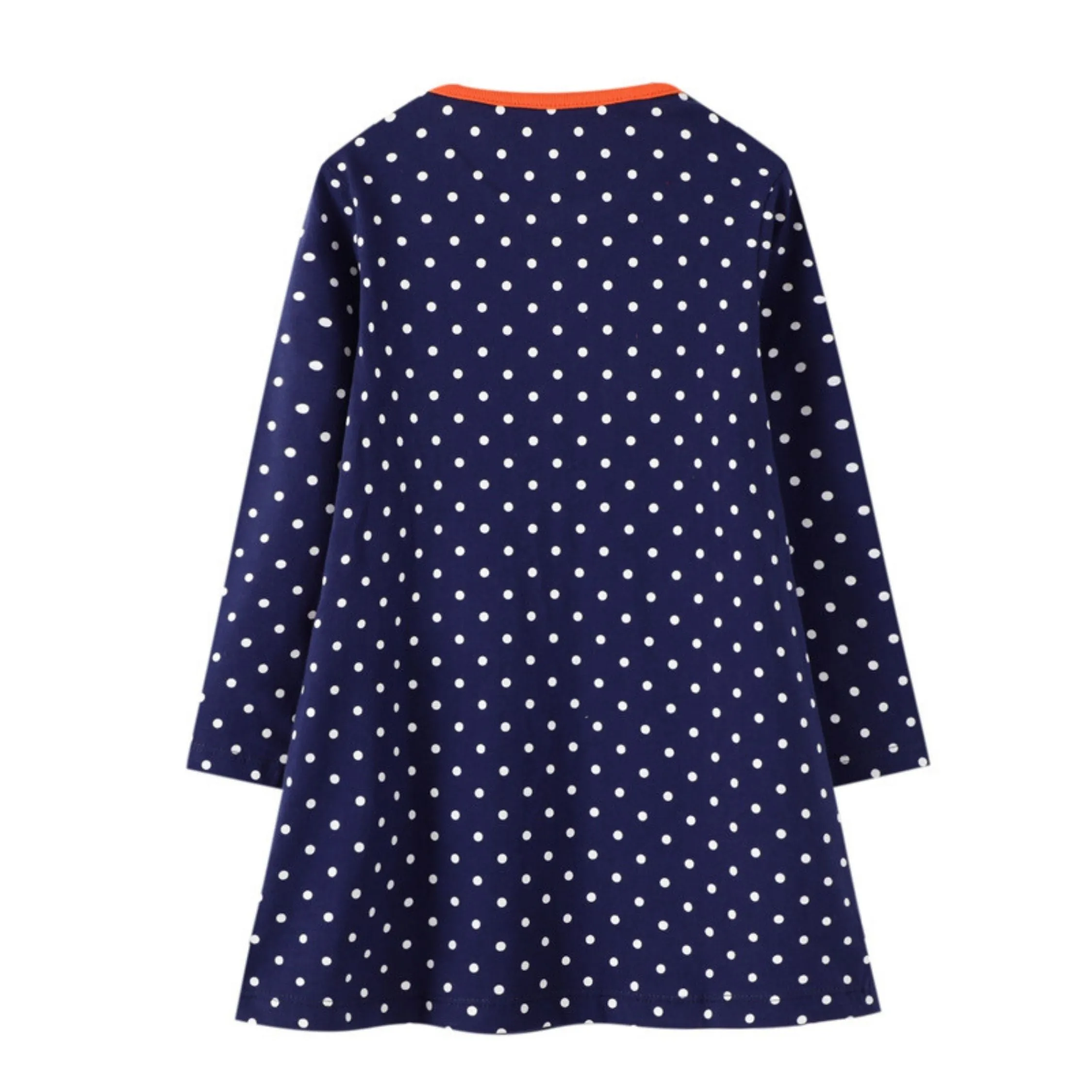 Full Sleeve Unicorn Star Pattern  Girls Dress, Blue