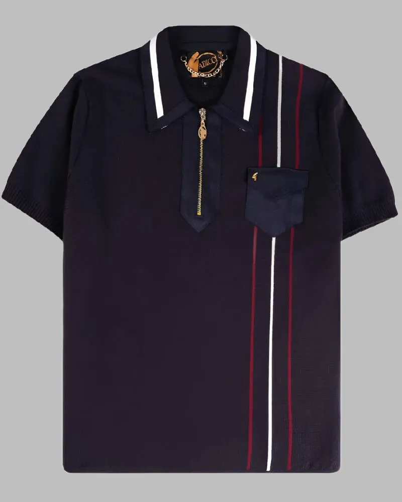 Gabicci Vintage ROBYN Zip Polo Navy