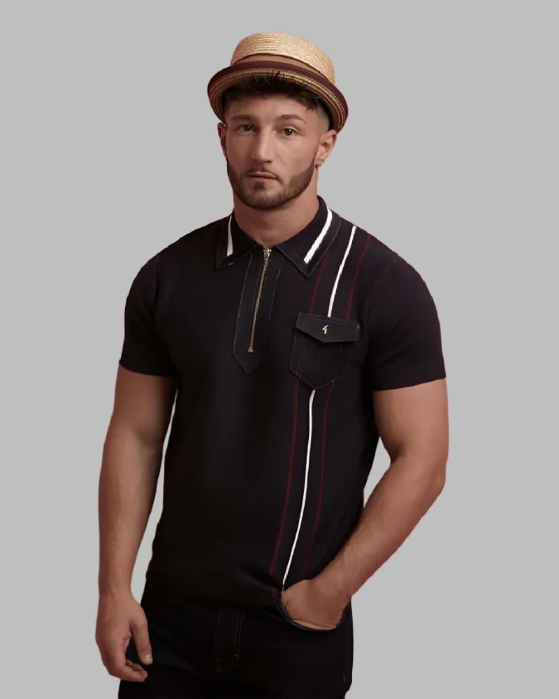 Gabicci Vintage ROBYN Zip Polo Navy