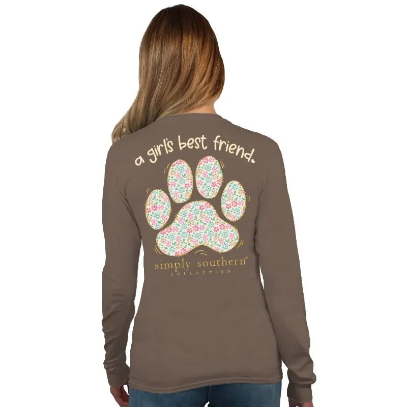 'Girl's Best Friend' Pawprint Long Sleeve Tee by Simply Southern