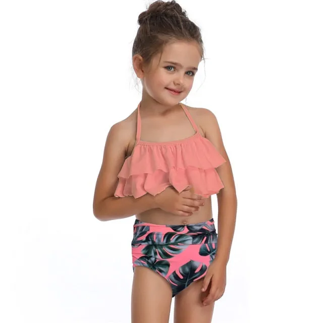 Girls Floral two piece swimsuit