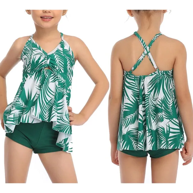 Girls Floral two piece swimsuit