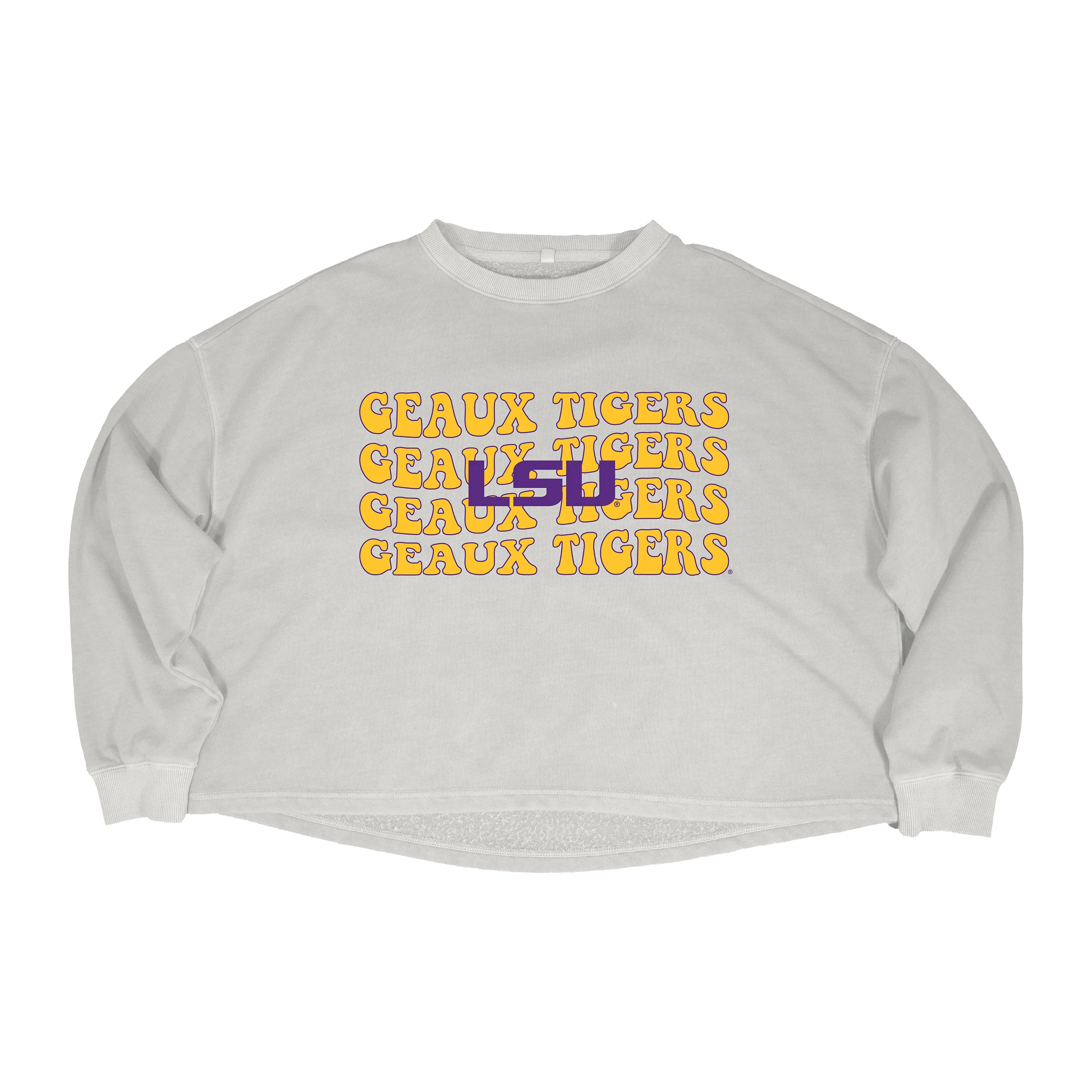 Groovy Gal Crop Crewneck in Louisiana State University