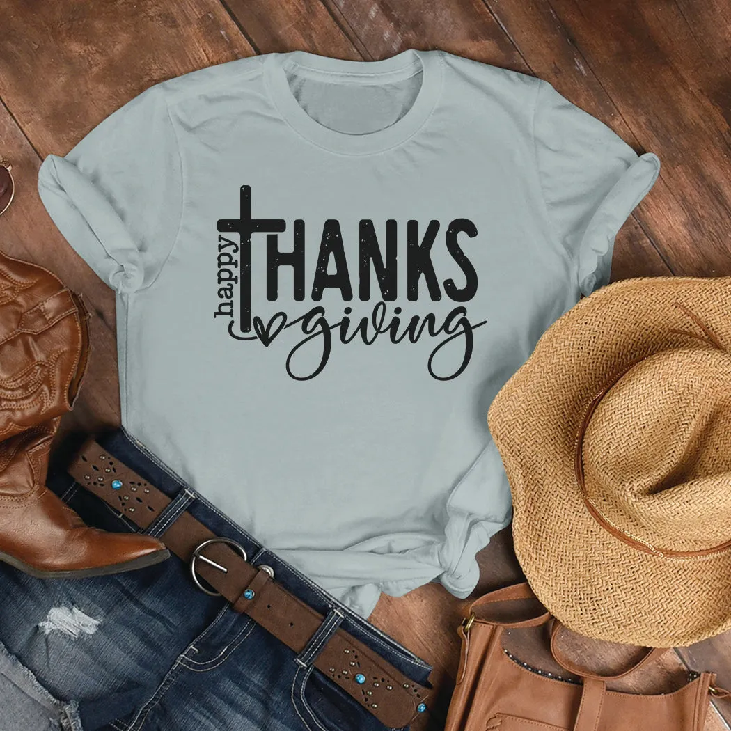 Happy Thanksgiving Fall Graphic T-Shirt - FA307