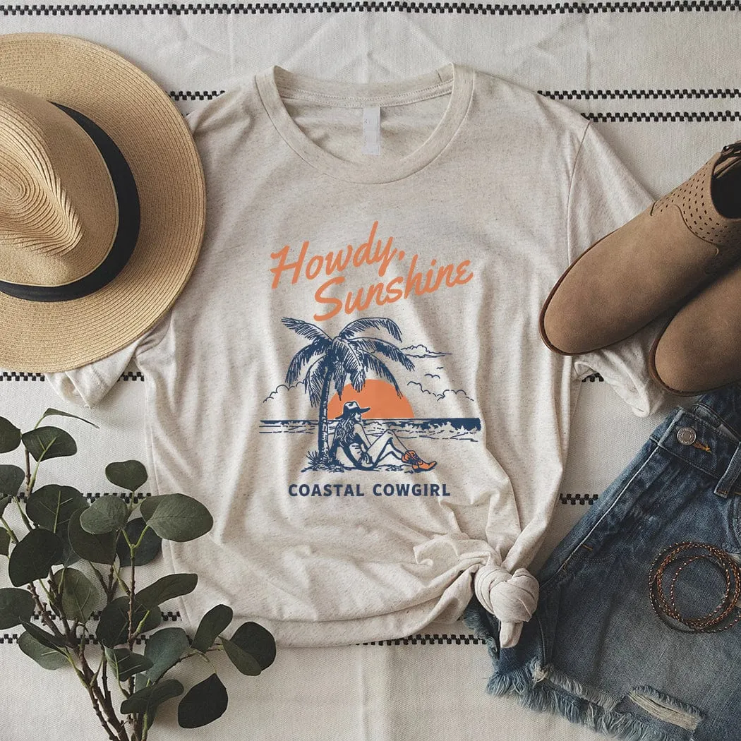 Howdy Sunshine Summer Graphic T-Shirt - SU306