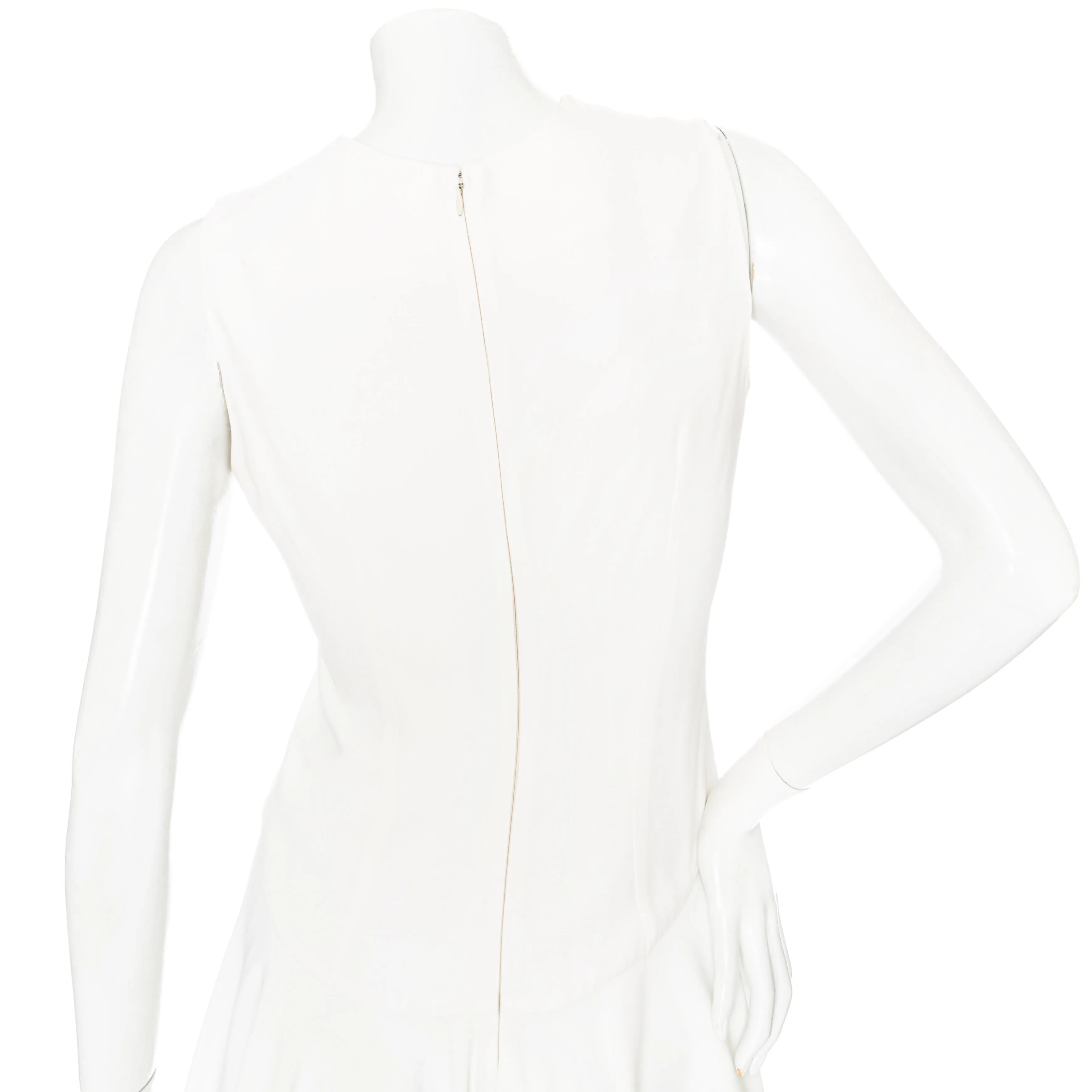 Ivory Rayon-Blend Sleeveless Ruffled Peplum Top