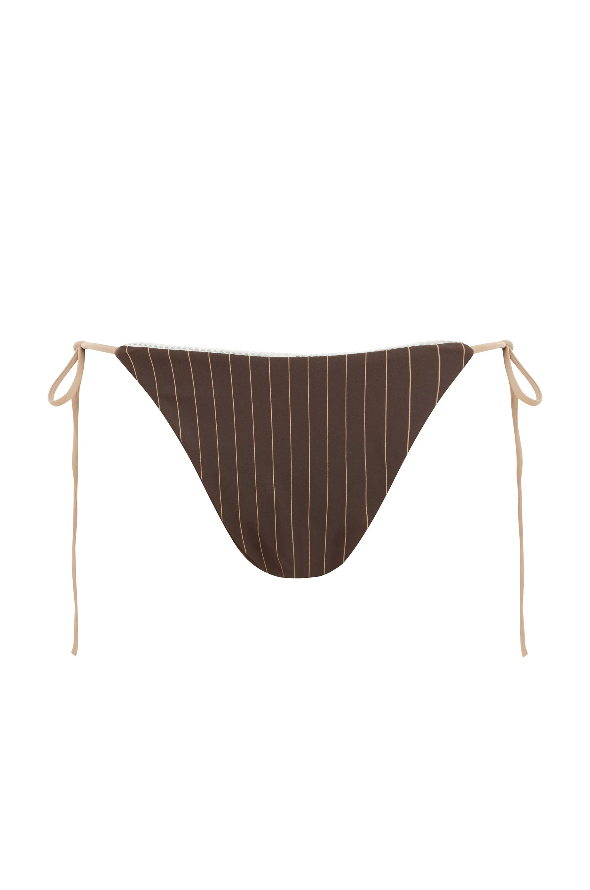 Juni Bikini Bottom | Brown Pinstripe