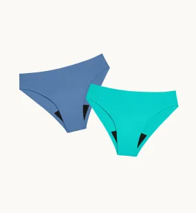 (Kit Item) Heavy Flow Super Leakproof Underwear Spearmint/Thistle 2-Pack | Bikini