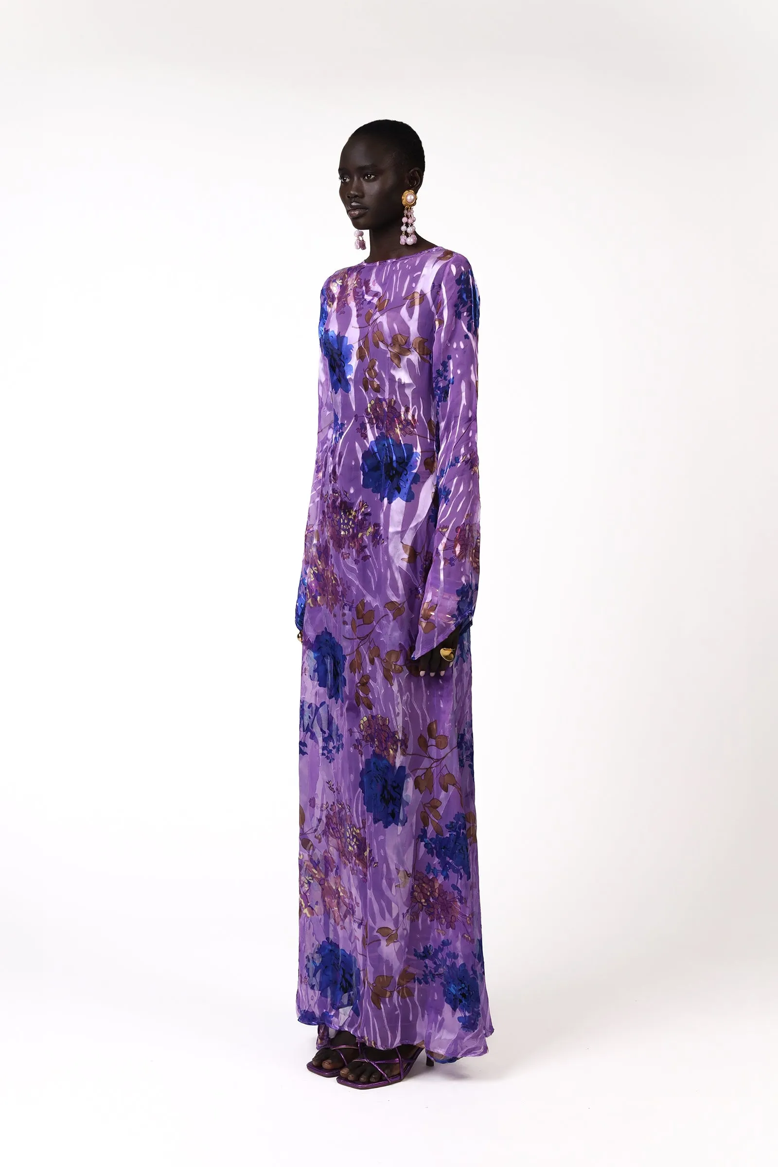 KOHANN SILK DRESS - PURPLE