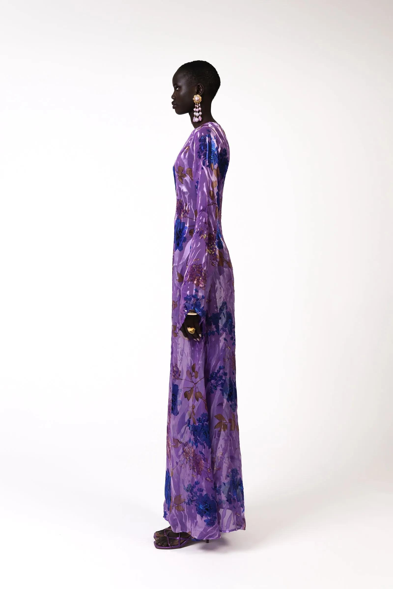 KOHANN SILK DRESS - PURPLE