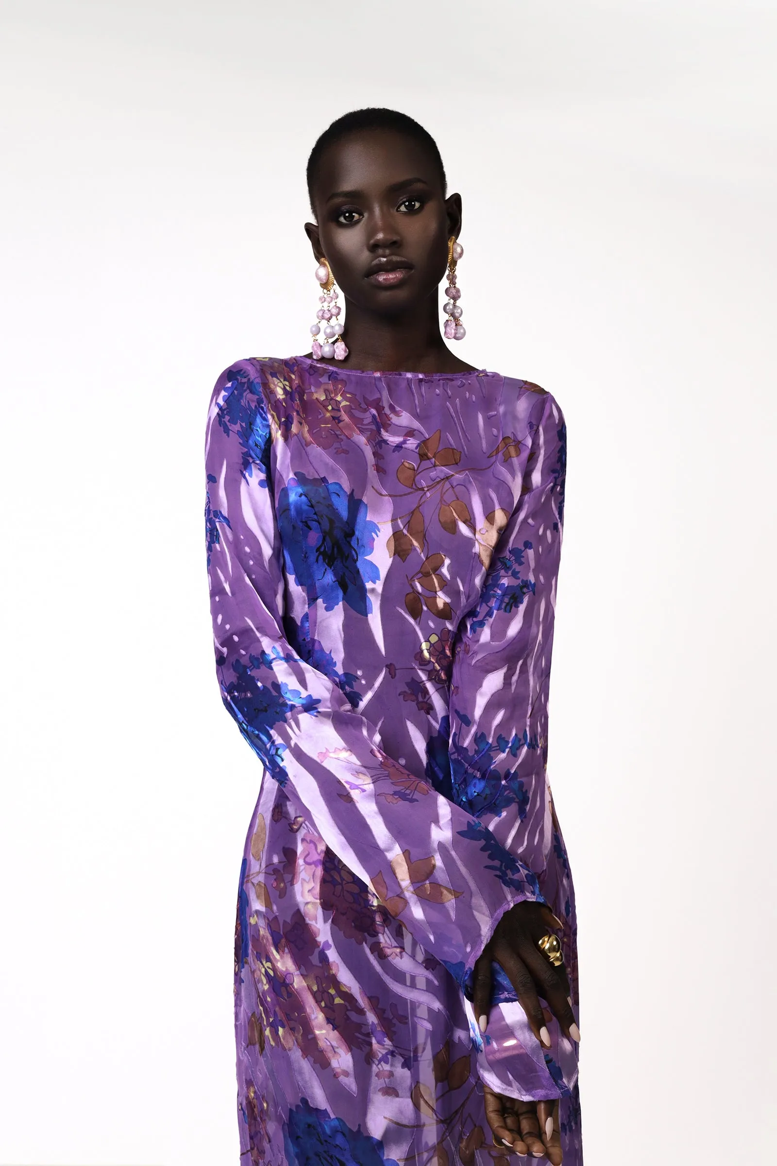 KOHANN SILK DRESS - PURPLE