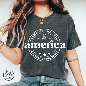 Land of the Free America Unisex Garment-Dyed Comfort Colors© T-shirt