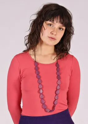 Layla Long Necklace Plum