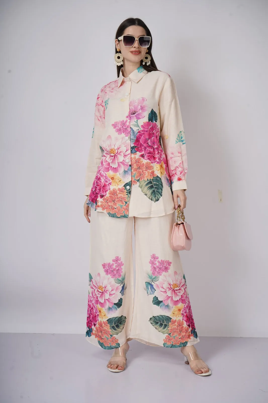 Linen Floral Co ord Set