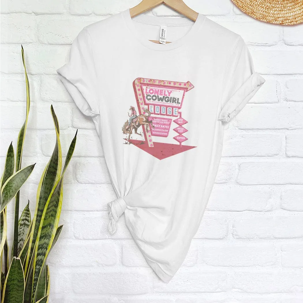 Lonely Cowgirl Western Graphic T-Shirt - WE206