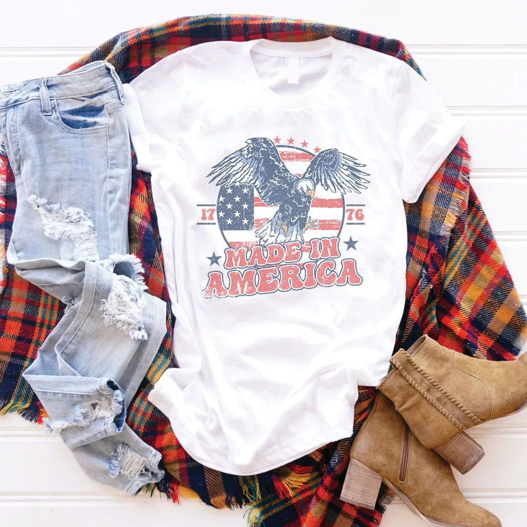 Made in America Patriotic Graphic T-Shirt - WE302