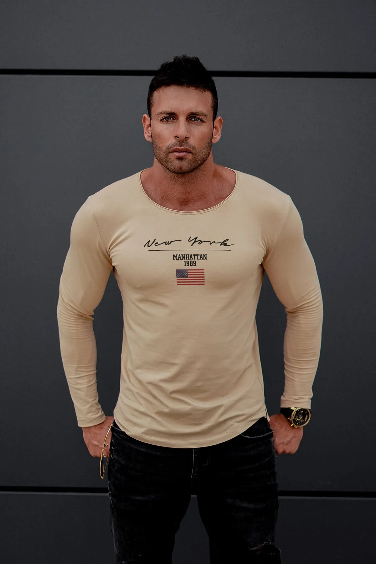 Mens Long Sleeve Shirt "New York" MD917