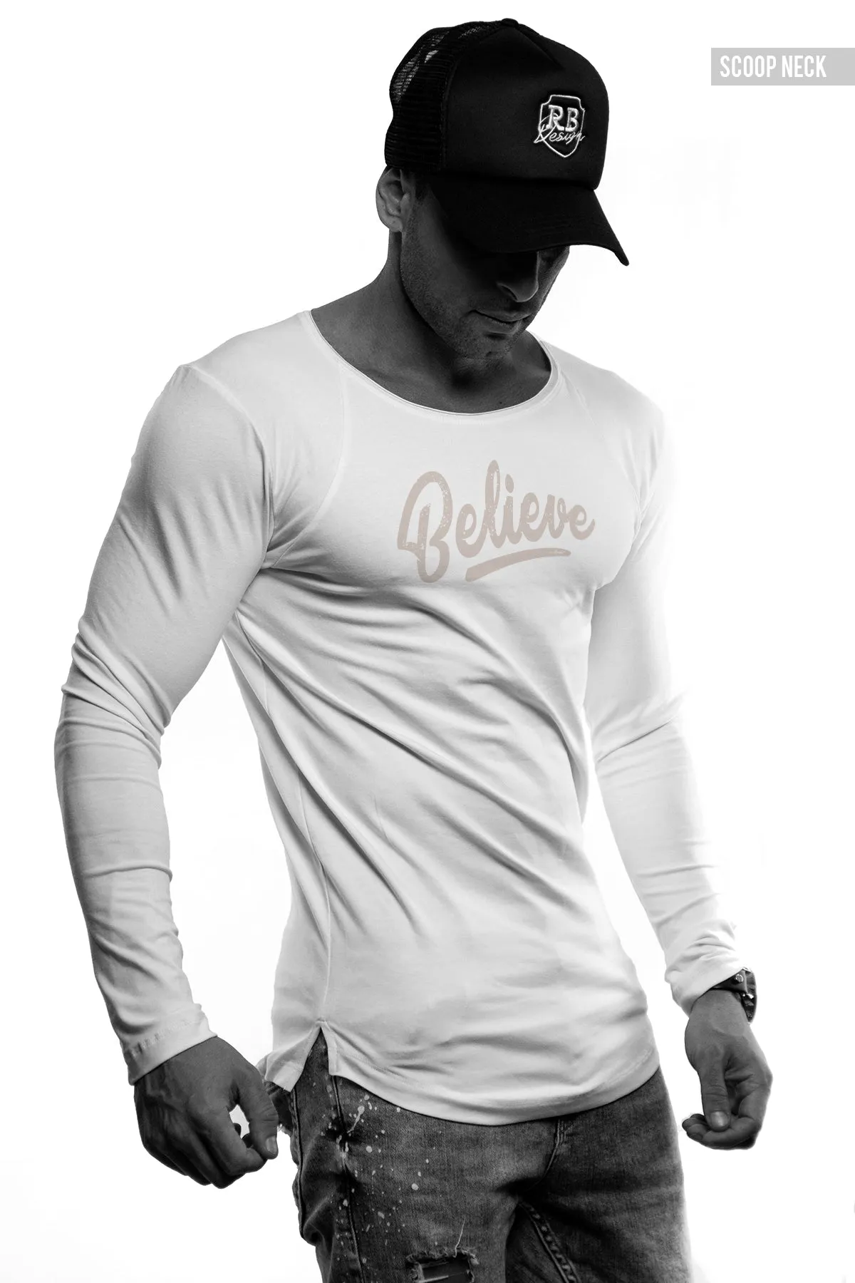 Mens Long Sleeve T-shirt "Believe" MD949