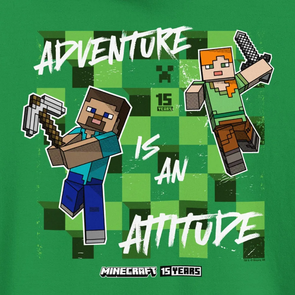 Minecraft 15th Anniversary Adventure Is An Attitude Adult Hoodie