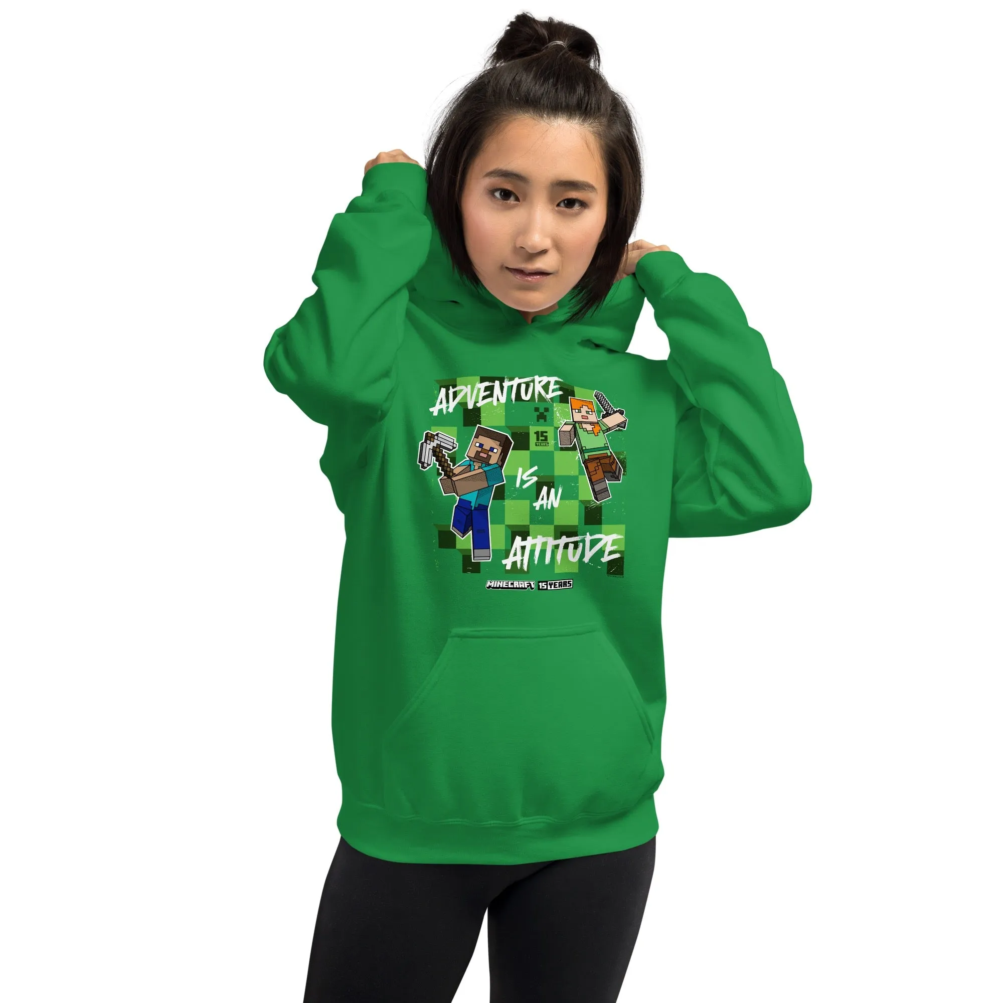 Minecraft 15th Anniversary Adventure Is An Attitude Adult Hoodie