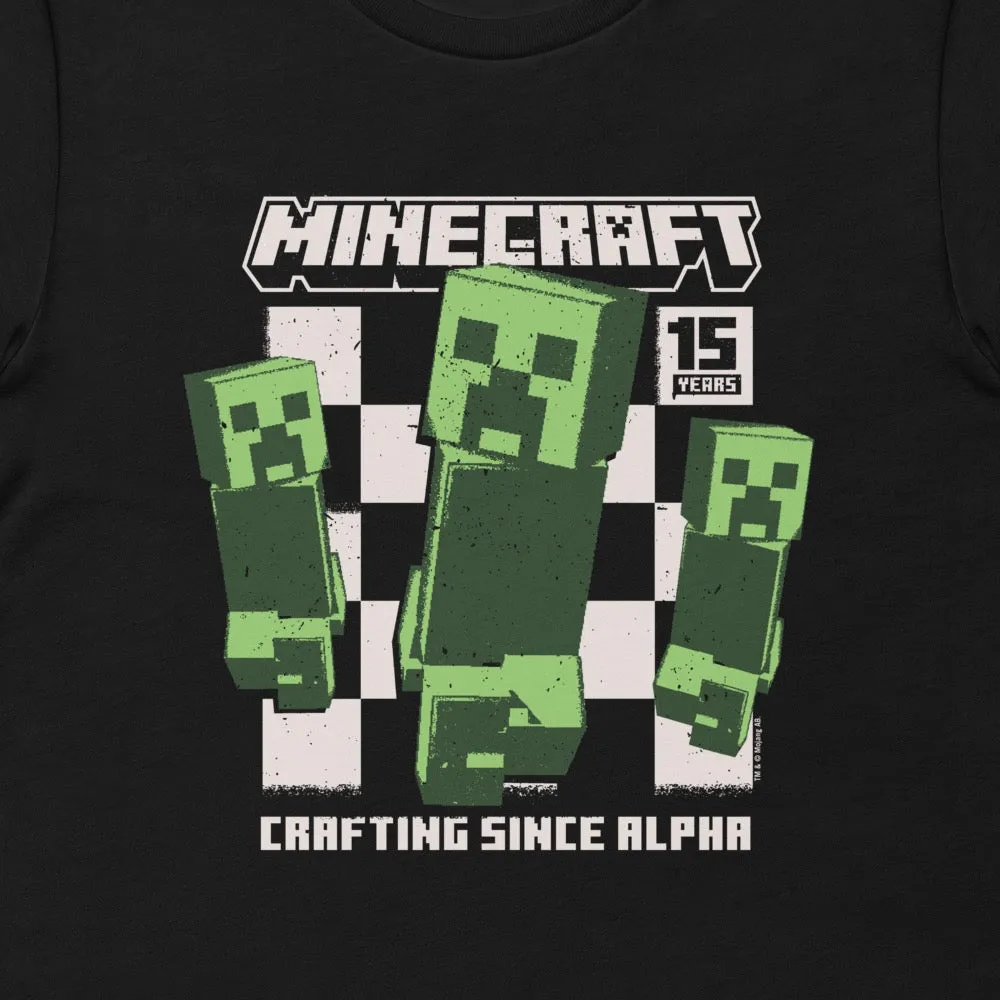 Minecraft 15th Anniversary Checkered Creeper Adult T-Shirt