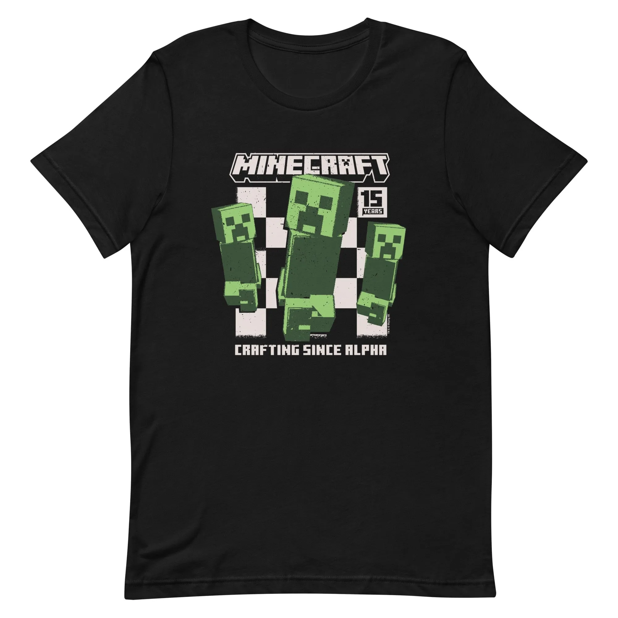 Minecraft 15th Anniversary Checkered Creeper Adult T-Shirt