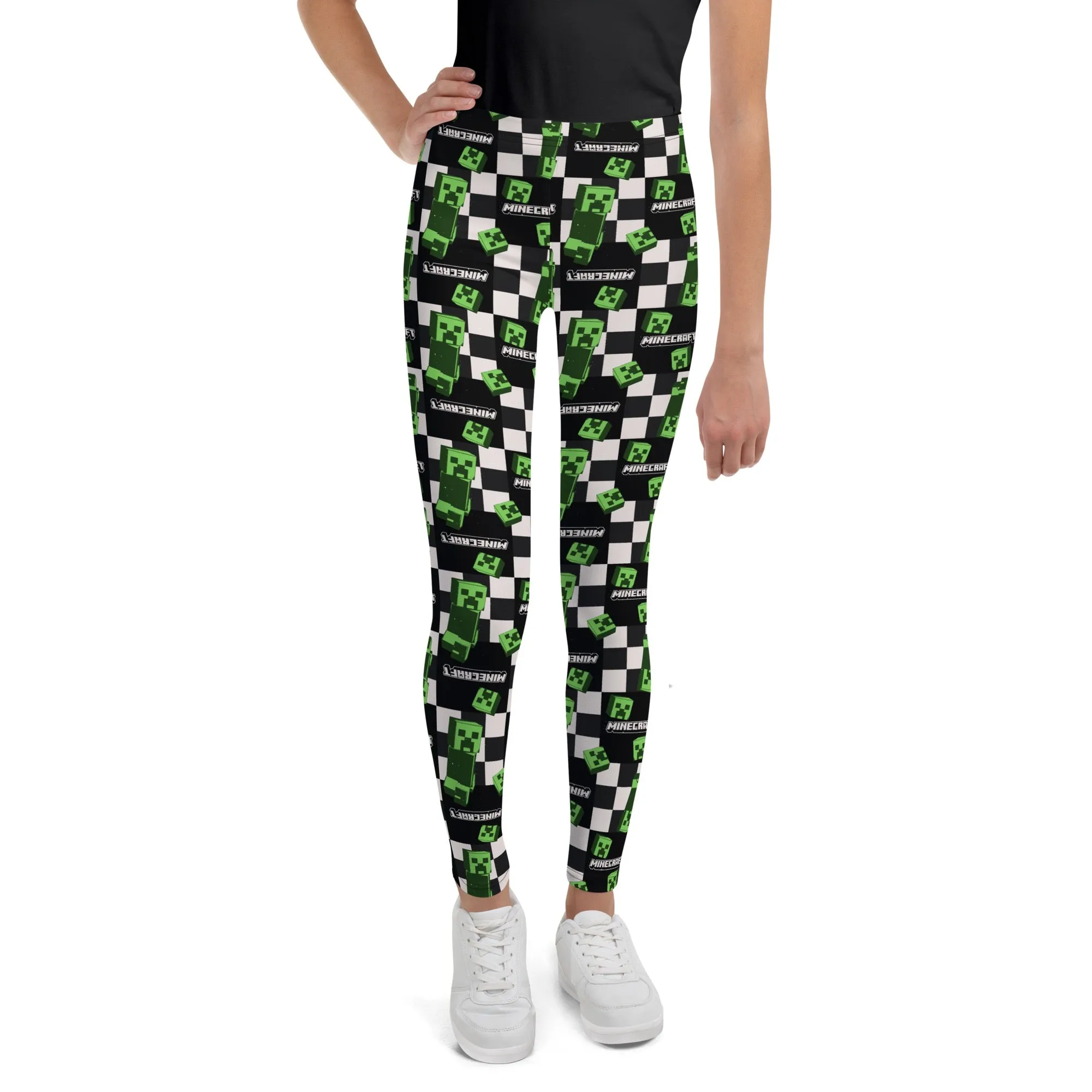 Minecraft 15th Anniversary Checkered Creeper Kids Leggings