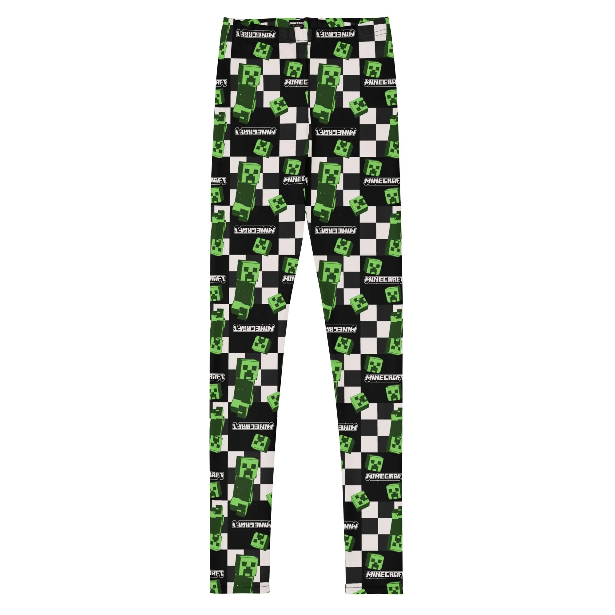 Minecraft 15th Anniversary Checkered Creeper Kids Leggings