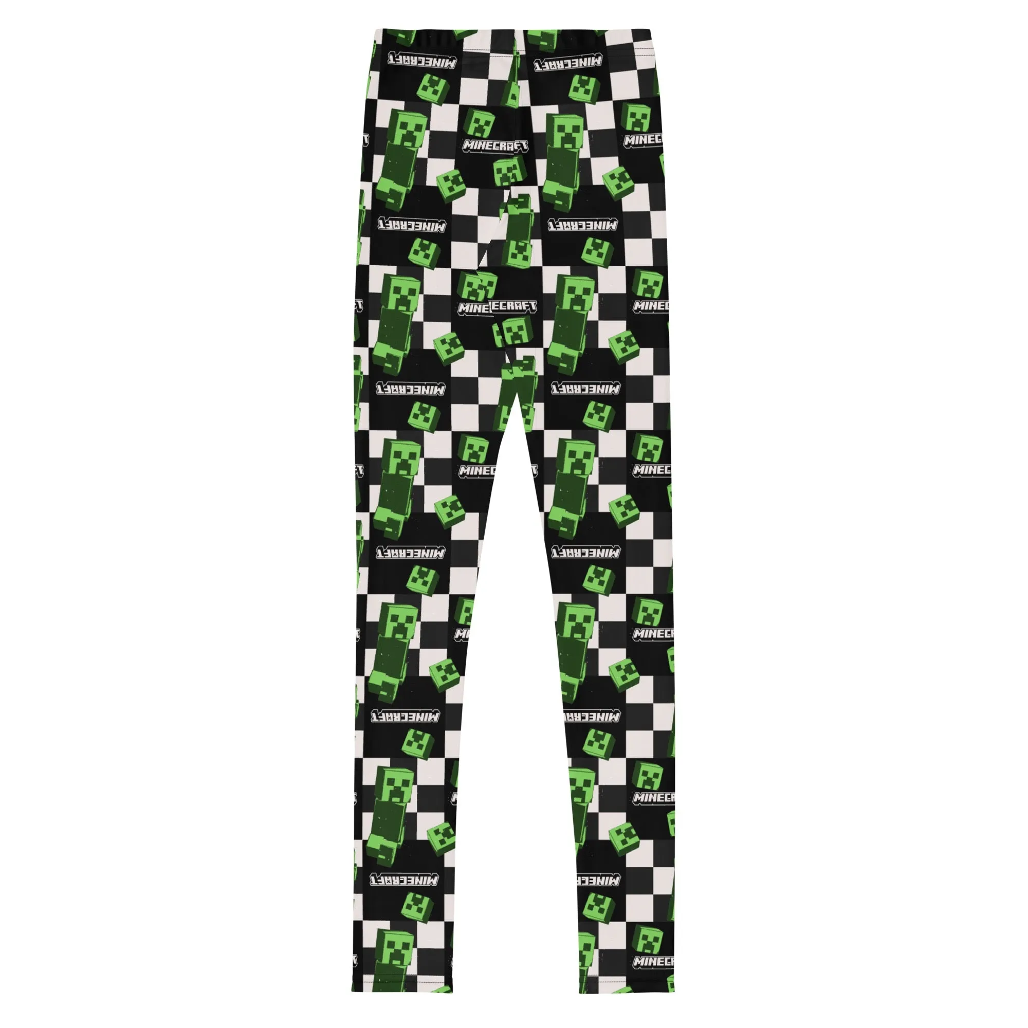 Minecraft 15th Anniversary Checkered Creeper Kids Leggings