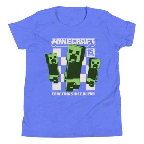 Minecraft 15th Anniversary Checkered Creeper Kids T-Shirt