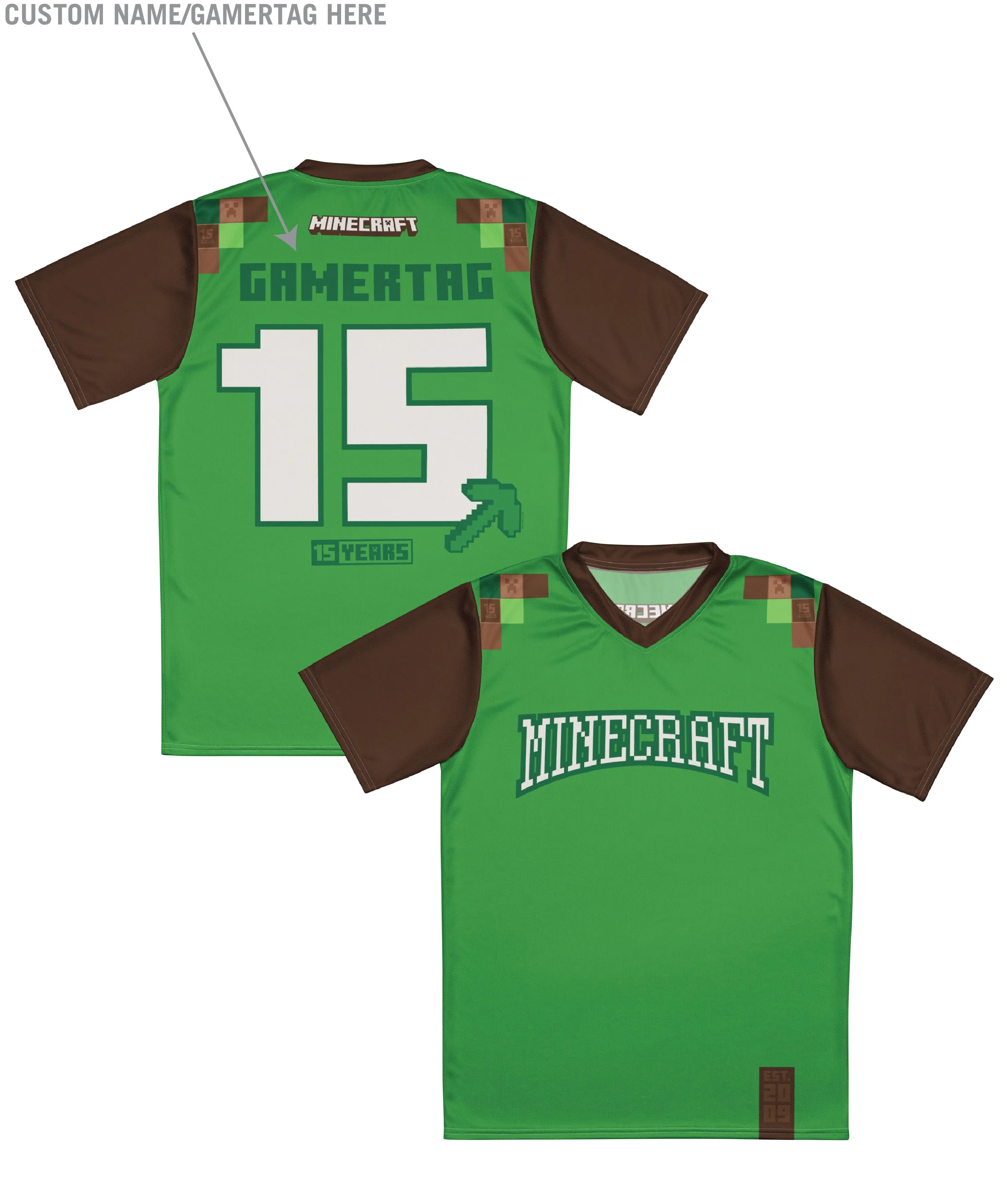 Minecraft 15th Anniversary Personalized Adult Jersey