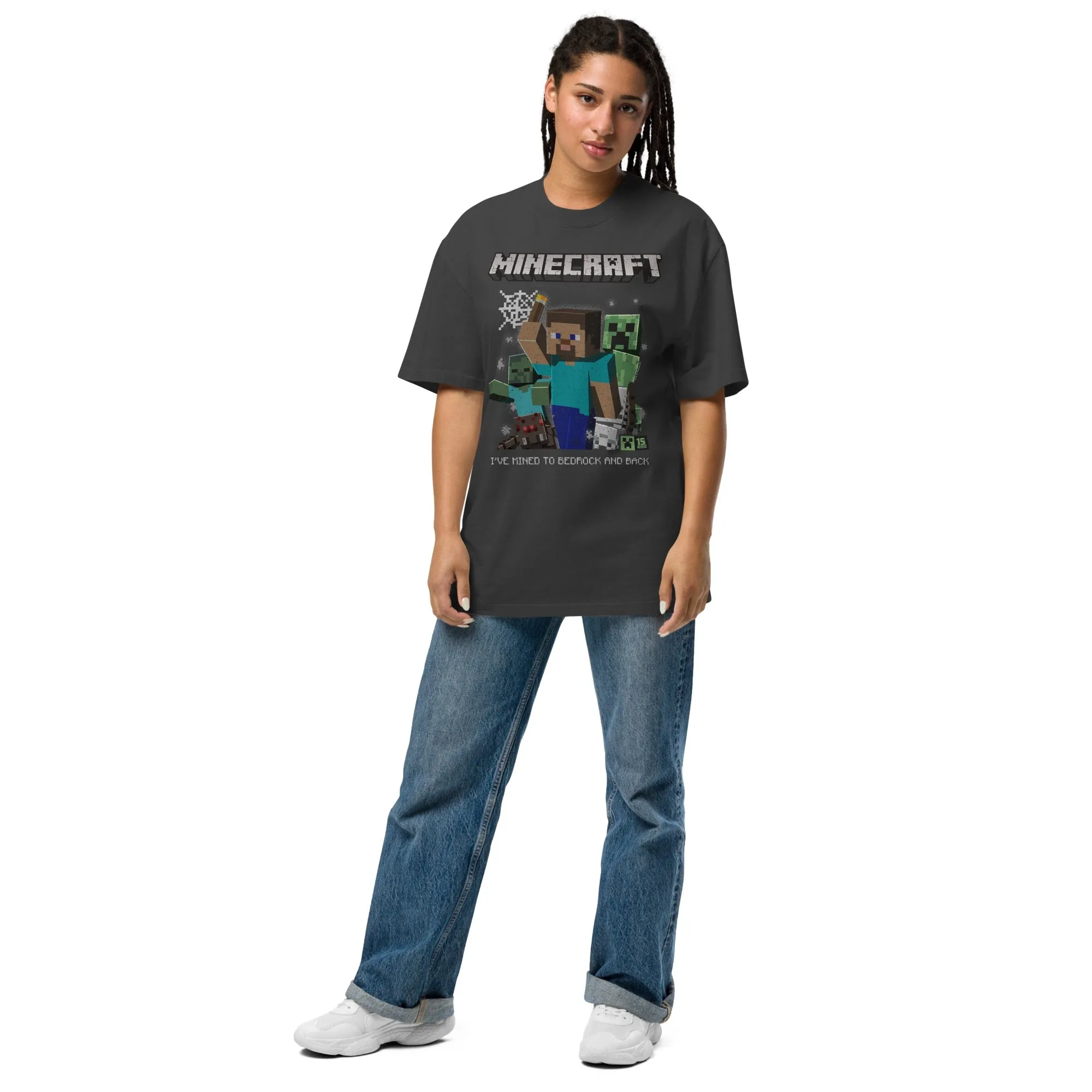 Minecraft 15th Anniversary Vintage 90s Oversized Adult T-Shirt