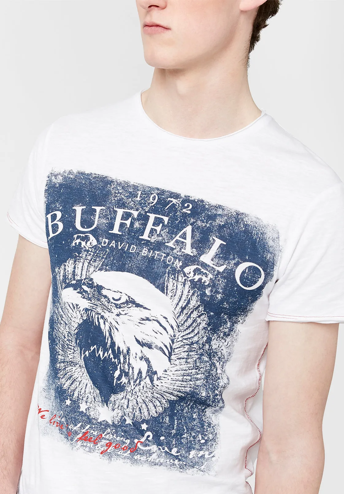 Nansen Men's Buffalo Eagle T-Shirt in White - BM23310