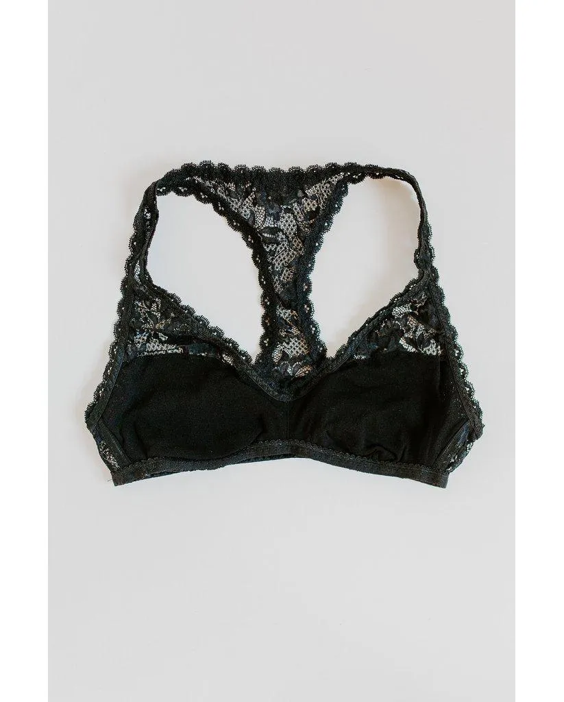 Never Say Never Racie Racerback Bra - Black / Blush *FINAL SALE*